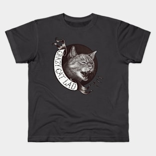 Crazy Cat Lad Kids T-Shirt